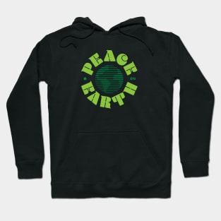 PEACE ON EARTH - Cool Font Retro Design in Green - Good Christmas Gift Hoodie